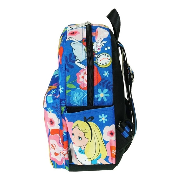 Disney's Alice in Wonderland Talking Flowers Canvas Print Nylon Mini Backpack - Picture 4 of 6